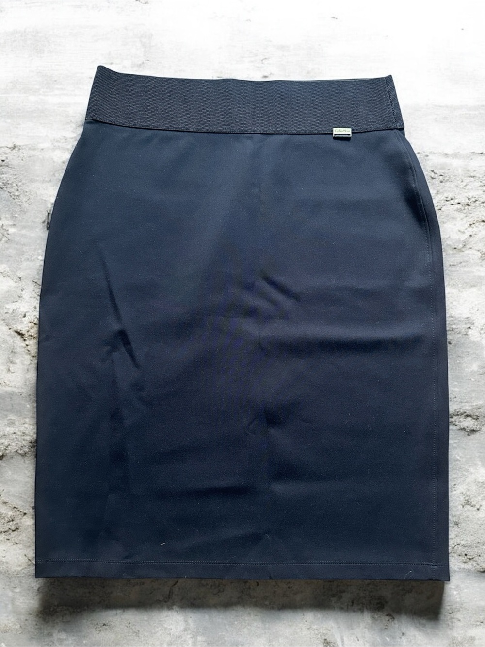 Calvin Klein Black Pencil Skirt - Wide Elastic Waste Sleek Wardrobe MUST HAVE
